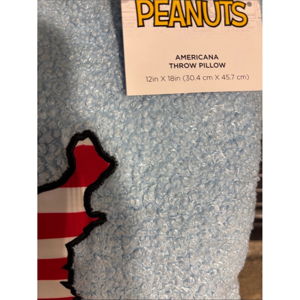 Peanuts Snoopy Americana Pillow w/Patriotic USA Map Light Blue 18" GIFT NEW - Picture 6 of 7